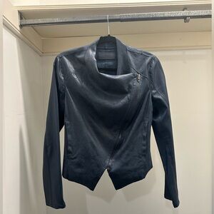 BankNYC Moto Jacket Blue S Faux Leather